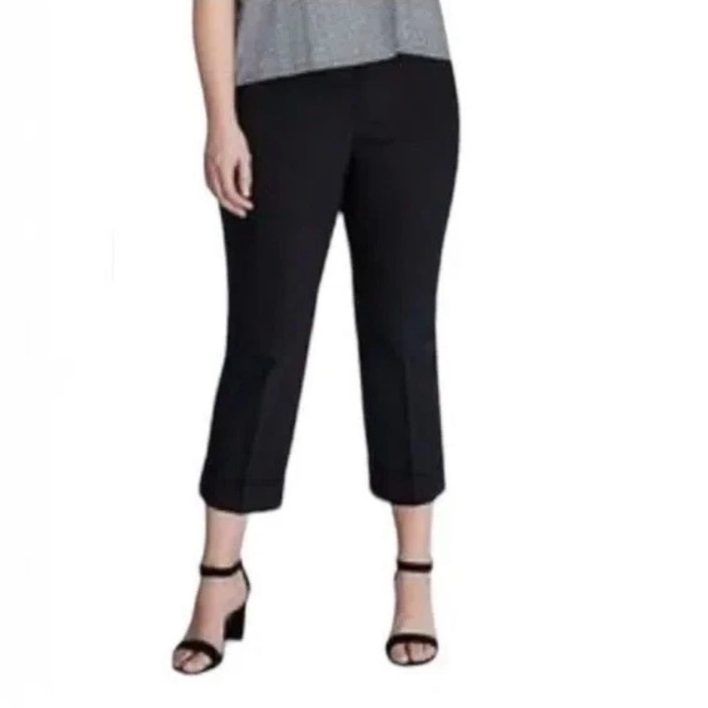 Lane Bryant Lena Crop Pants 26 Curvy Fit NWT Black Cuffed